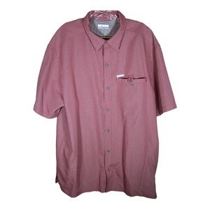 Columbia men’s XL red and white short sleeve button front shirt